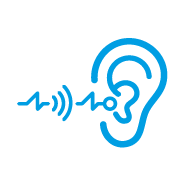 Icon Darstellung Ohr mit Klang in der Hörgeräteakustik